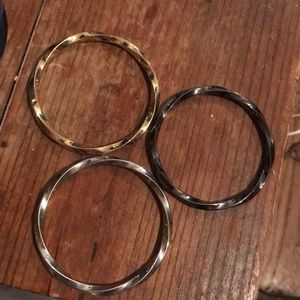 silver and gold bracelets